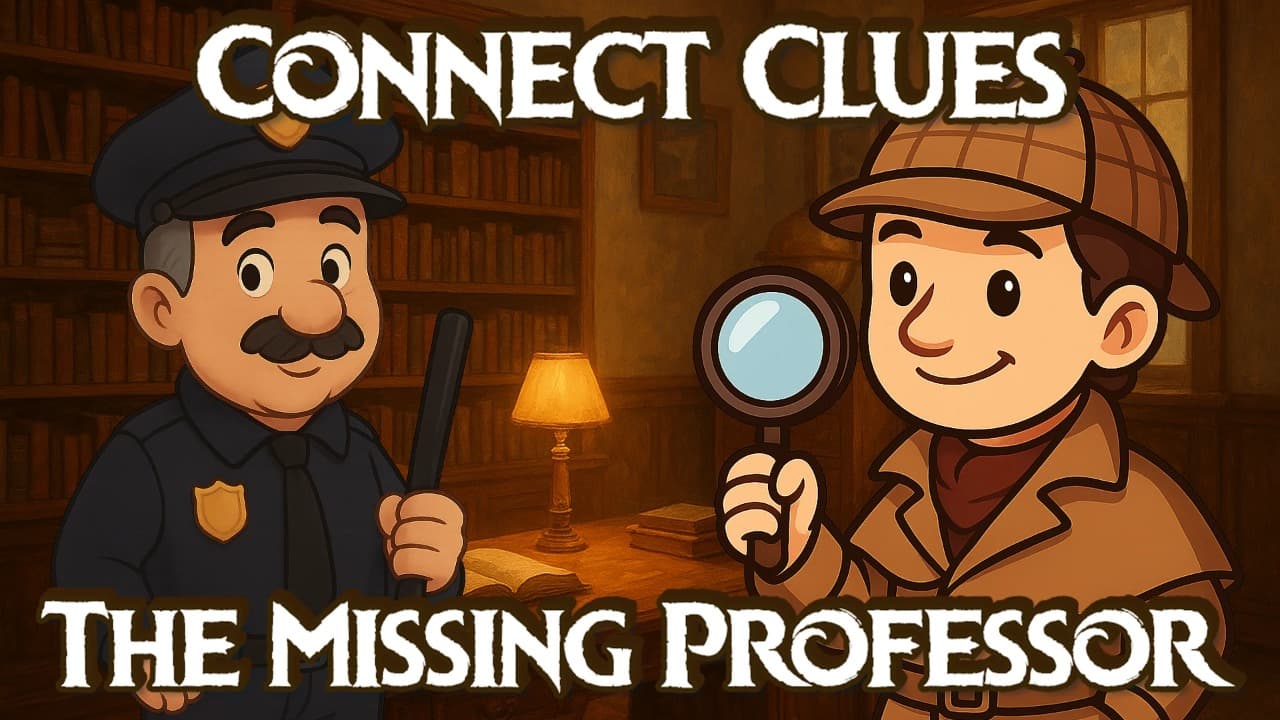 Connect Clues - The Missing Professor — free online Puzzle game