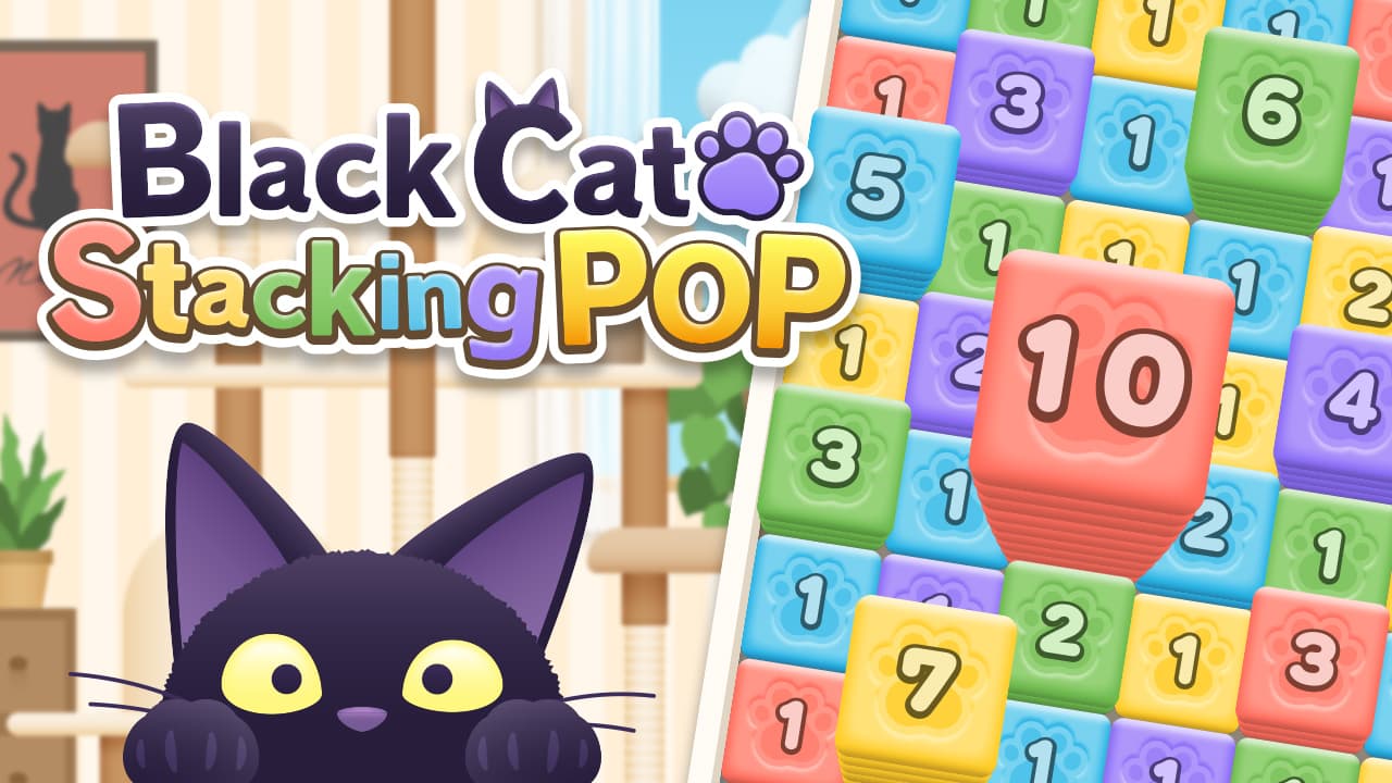 Black Cat Stacking POP — free online Casual game