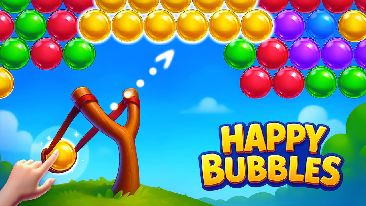 Happy Bubbles — free online match-3 game
